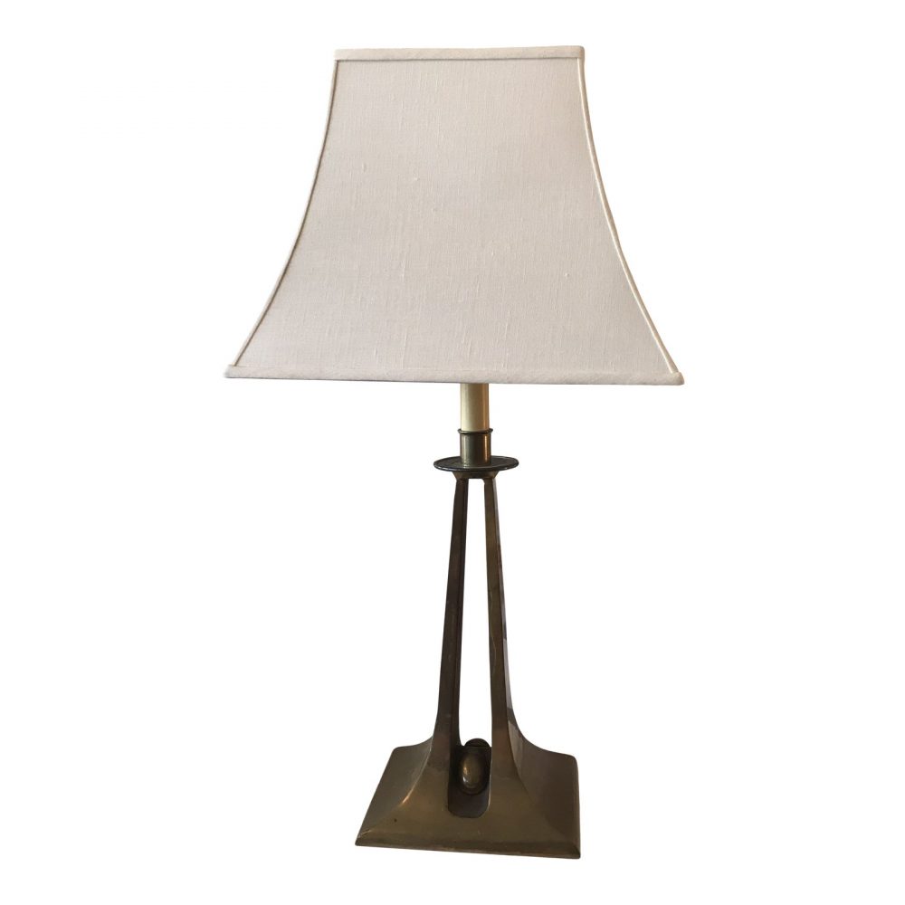 Brass Modernist Lamp With Custom Shade