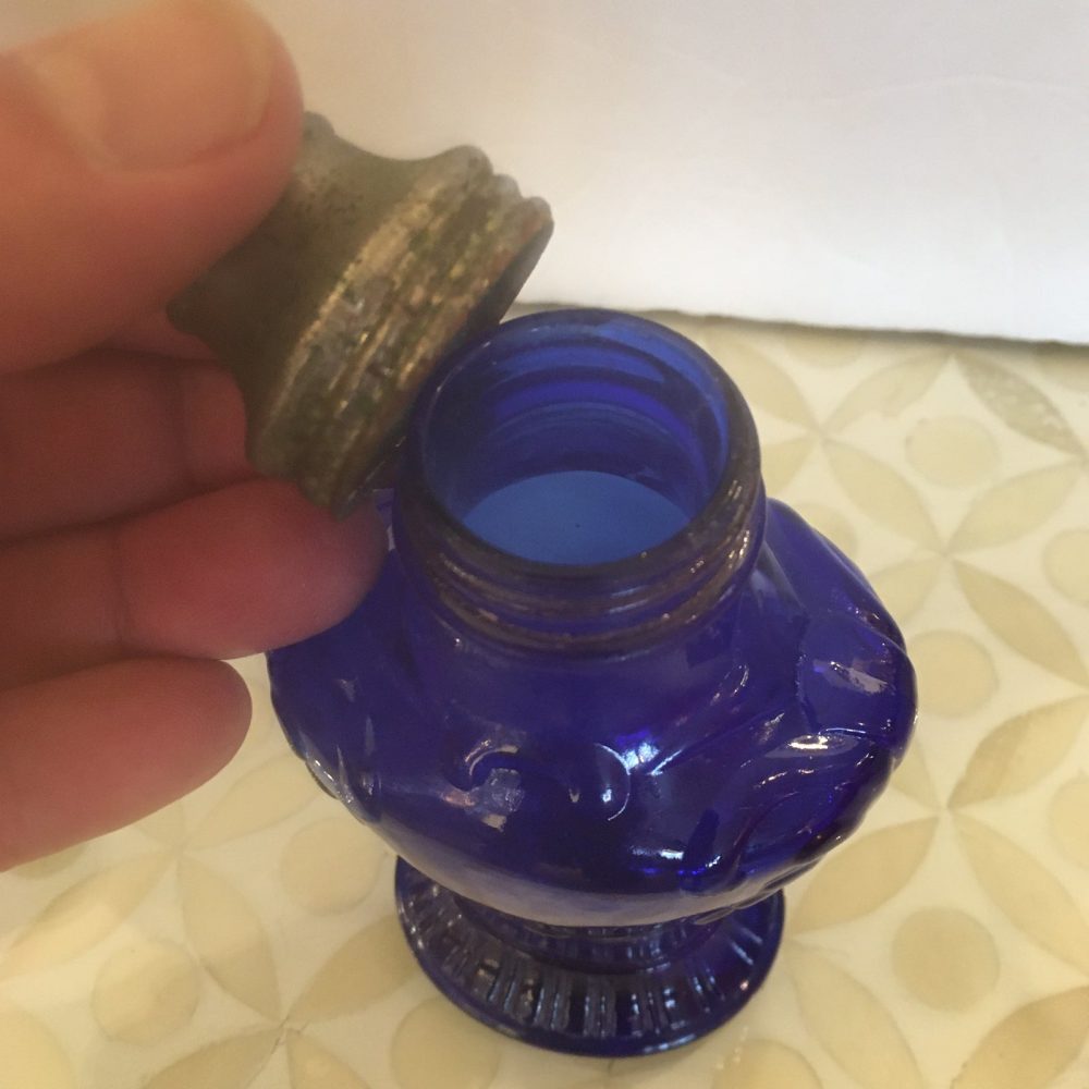 Cobalt Glass Antique Salt and Pepper Shakers