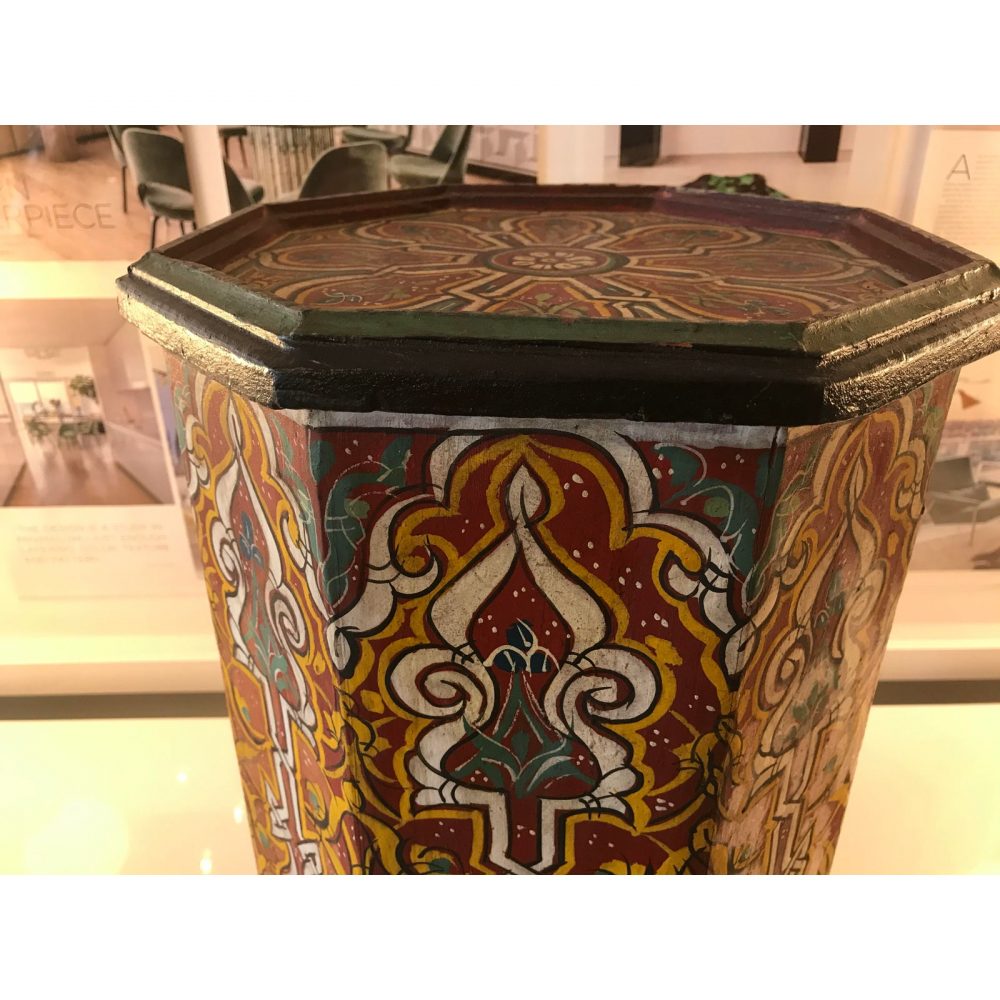 Hand Painted Moroccan Wood Side/ Drinks Table