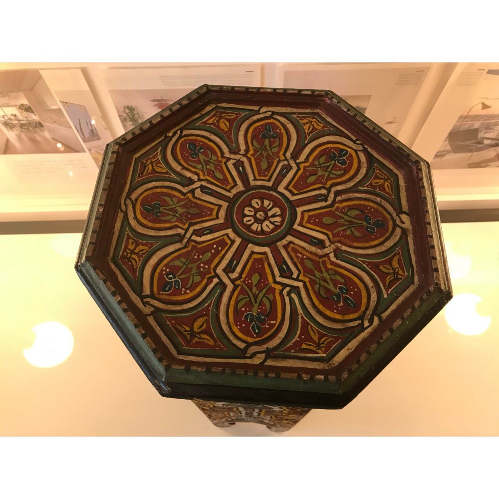 Hand Painted Moroccan Wood Side/ Drinks Table