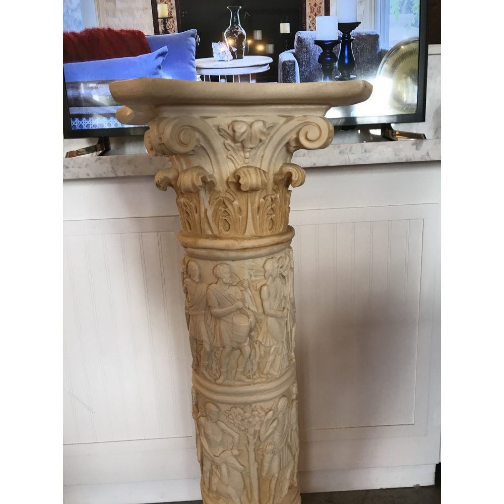 Greco - Roman Bone Colored Resin Pedestal