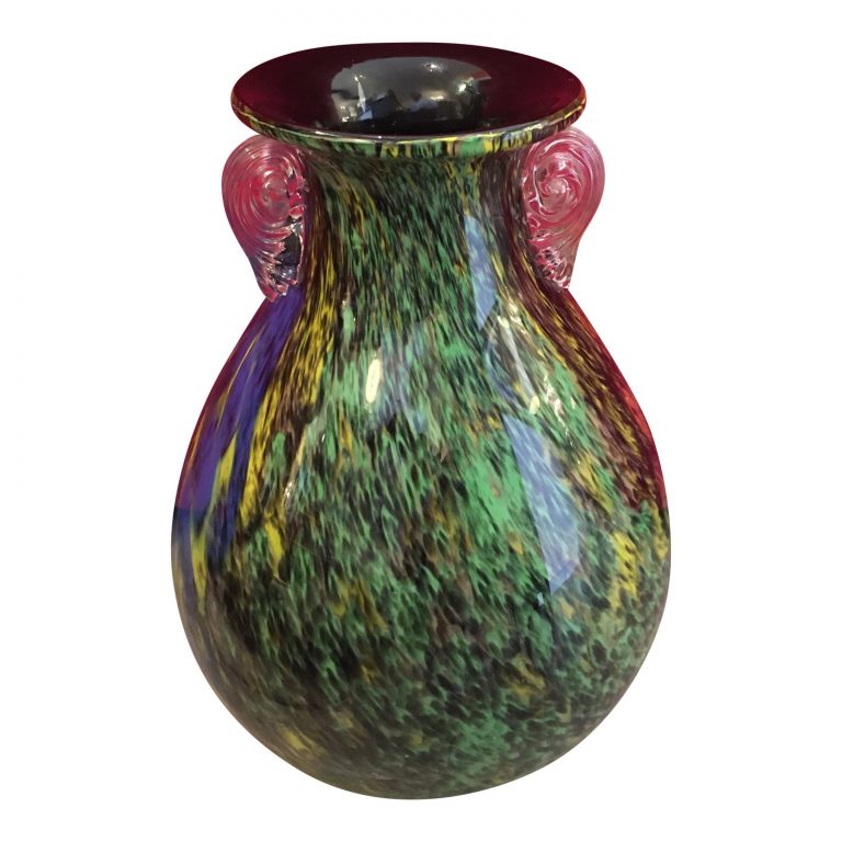 Kamei Multi- Colored Handblown Glass Vase