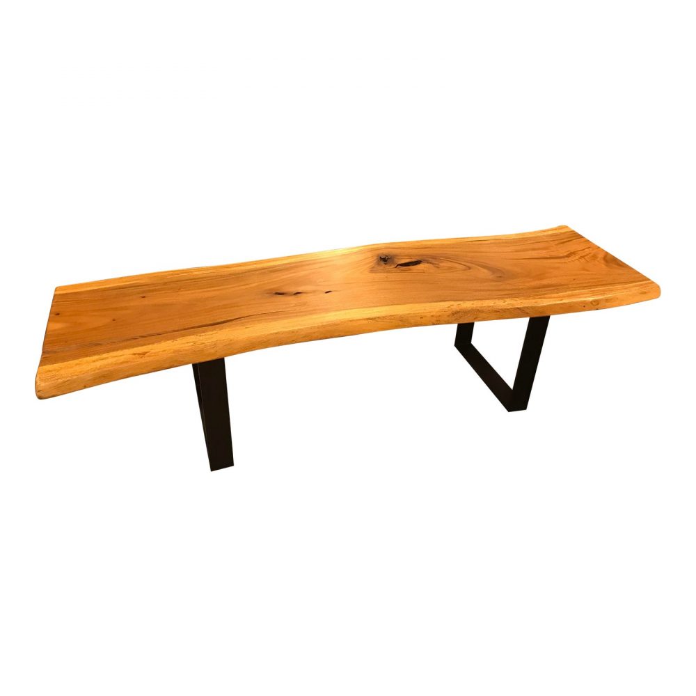 Live - Edge Wood and Iron Bench