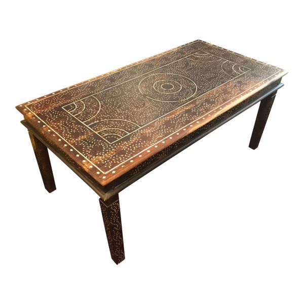 Bone Inlay Carved Wood Hand - Made Large Table