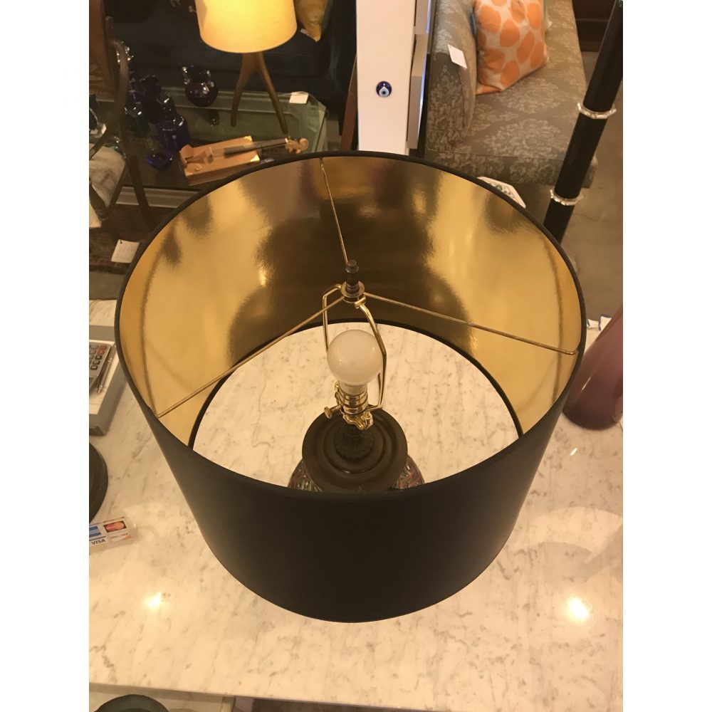 Incised Metal Urn Lamp