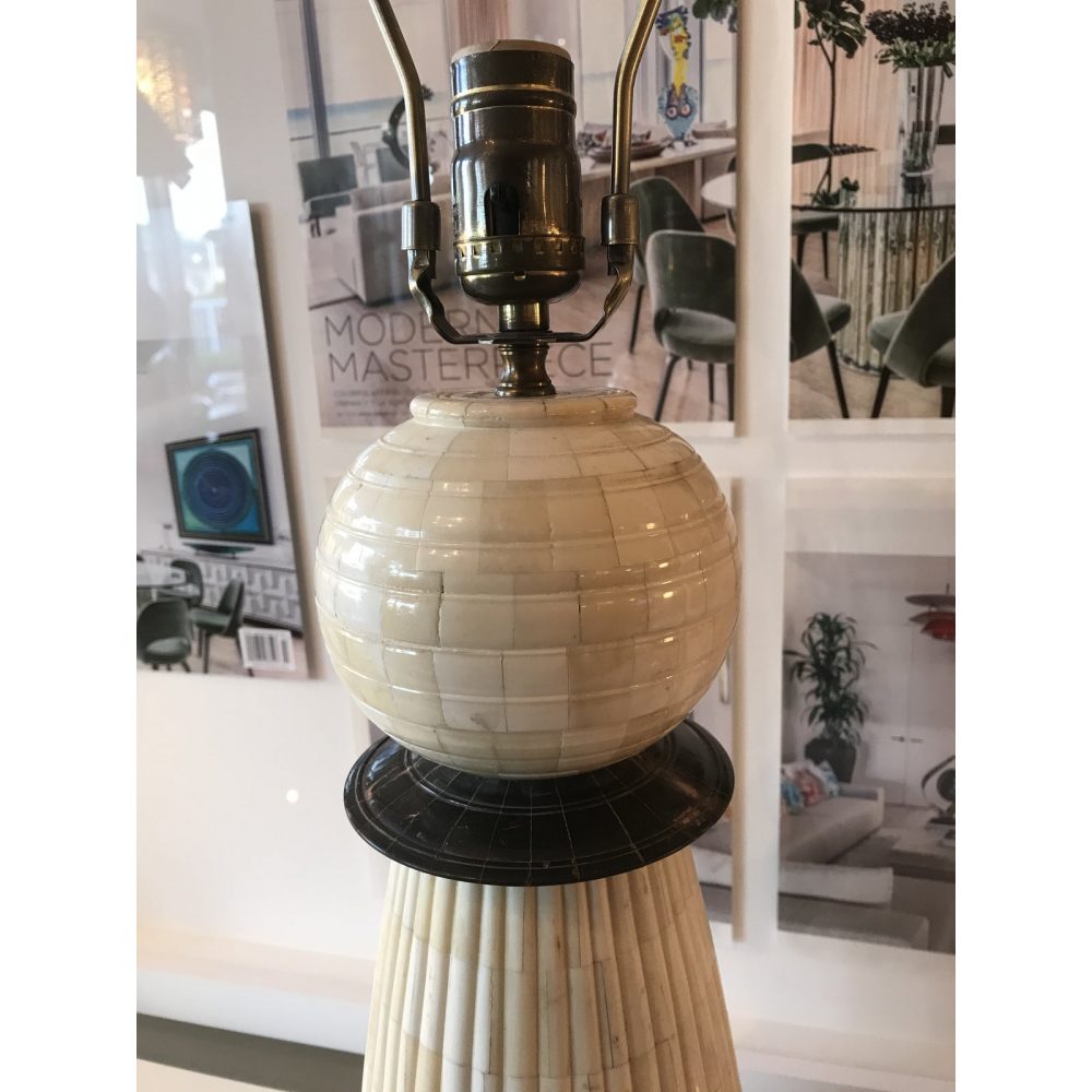 Inlaid Bone - Tile Hand - Made Lamp