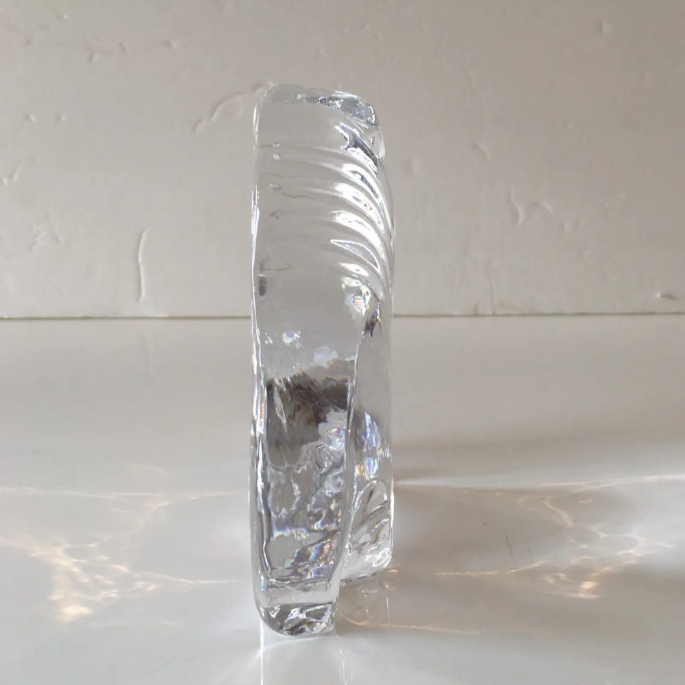 Abstract Transparent Blown - Glass Lion Sculpture