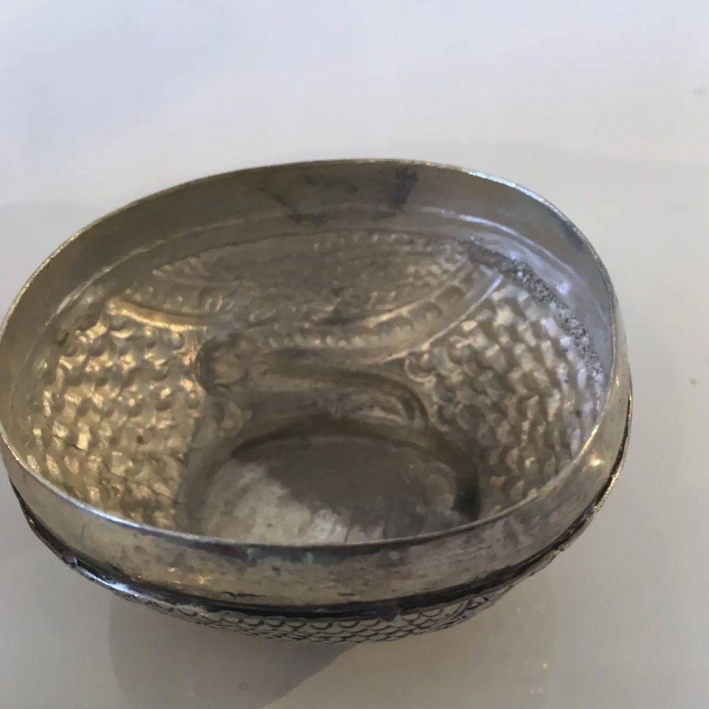 Mid-Century Silver Metal Catchall / Ring Dish