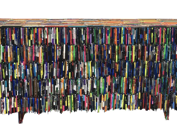 One of a Kind Two-Door Pen and Pencil - Console Work of Art by Italian Artist Salvatore Baiano