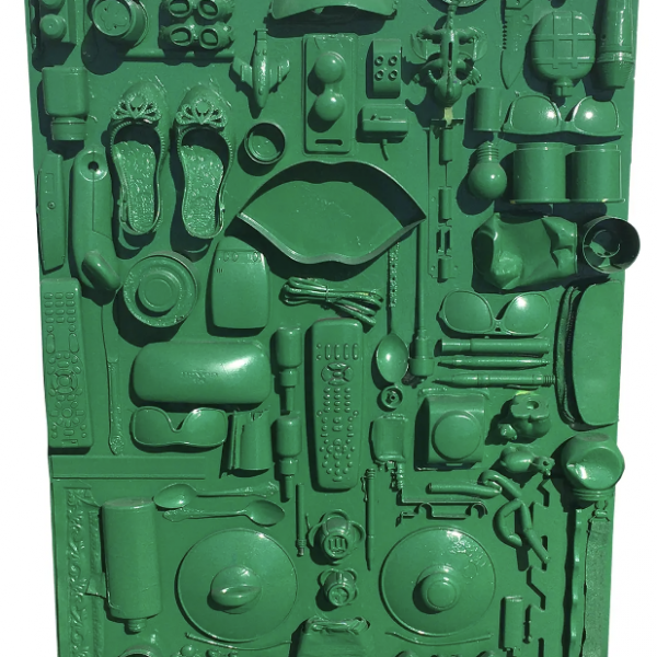 Original One of a Kind Solid Green Work of Art by Italian Artist Salvatore Baiano
