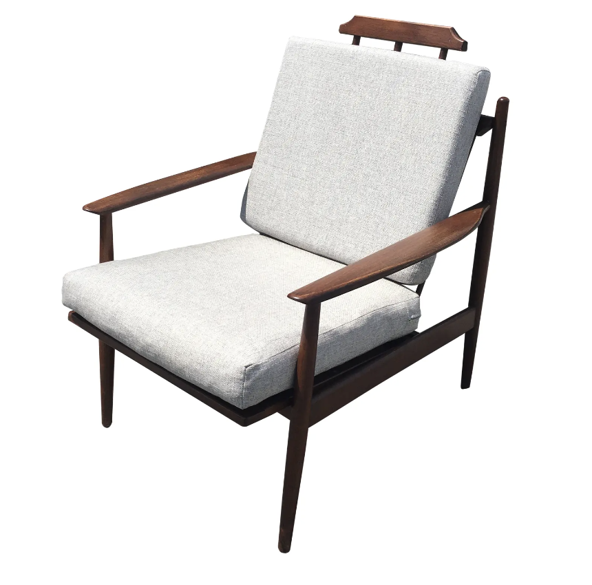 1960s Scandinavian Solid Wood King Arm Chair